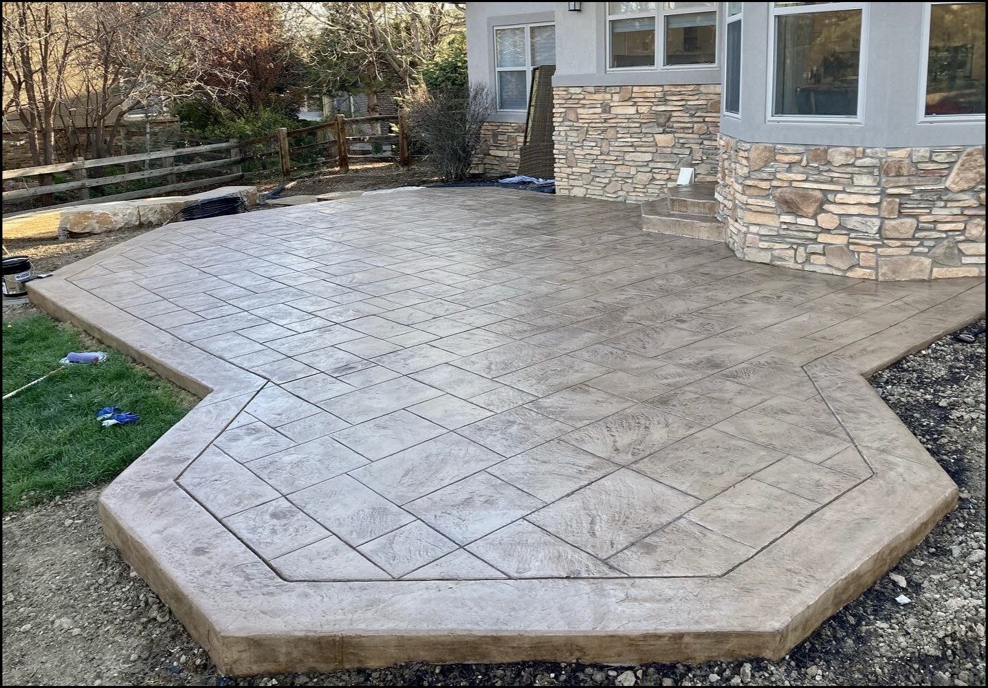 Stamped concrete patio
